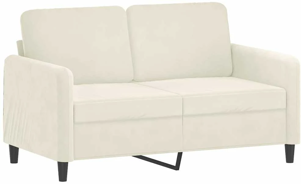 Sofa Sofos komplektas, 3 dalių, kreminės spalvos, aksomas