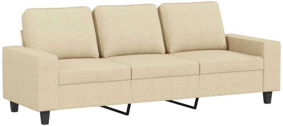 Sofa Sofos komplektas, 3 dalių, kreminės spalvos, audinys