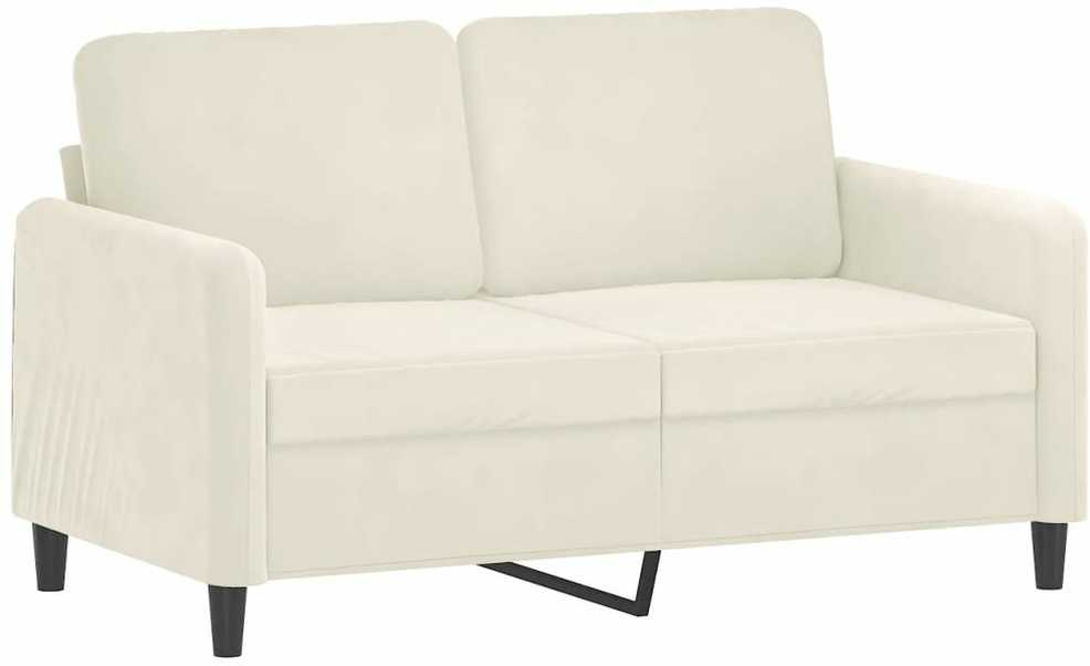 Sofa Sofos komplektas, 3 dalių, kreminės spalvos, aksomas