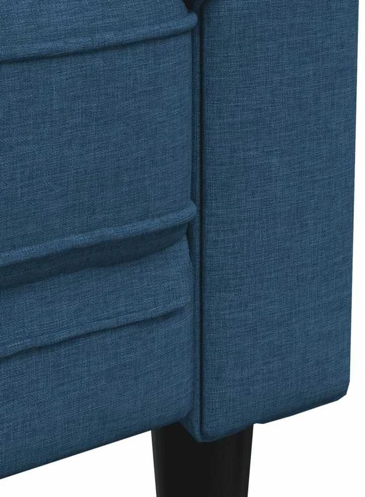 Sofa Sofos komplektas, 3 dalių, mėlynos spalvos, audinys