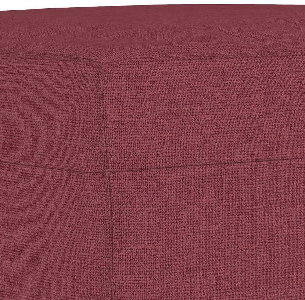 Sofa Sofos komplektas, 3 dalių, raudonojo vyno spalvos, audinys