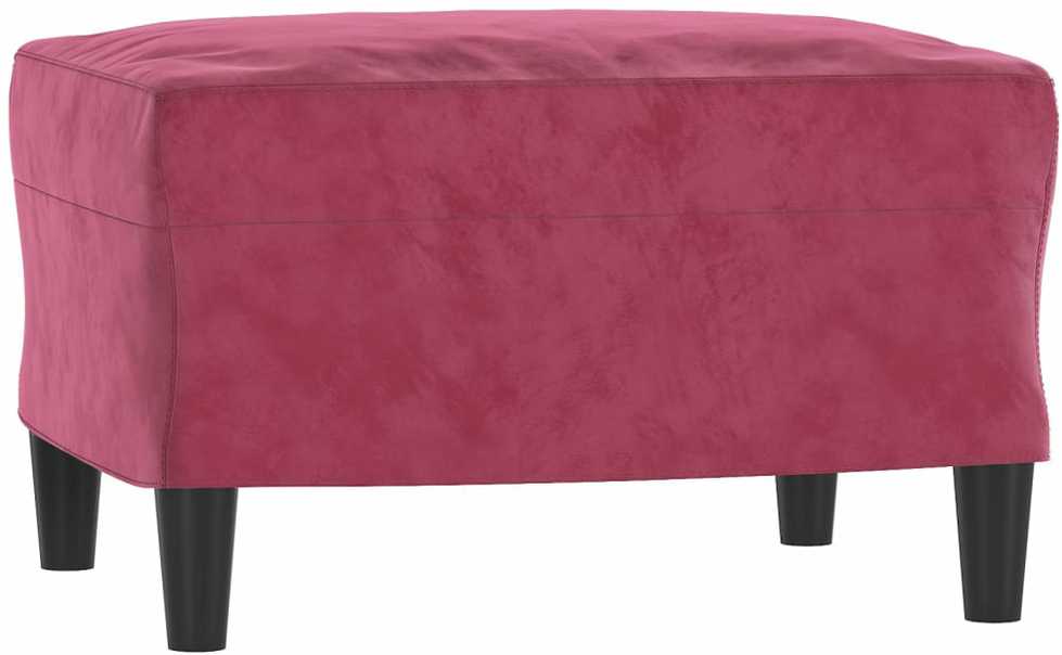 Sofa Sofos komplektas, 3 dalių, raudonojo vyno spalvos, aksomas
