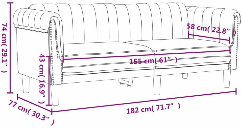 Sofa Sofos komplektas, 3 dalių, rožinės spalvos, aksomas