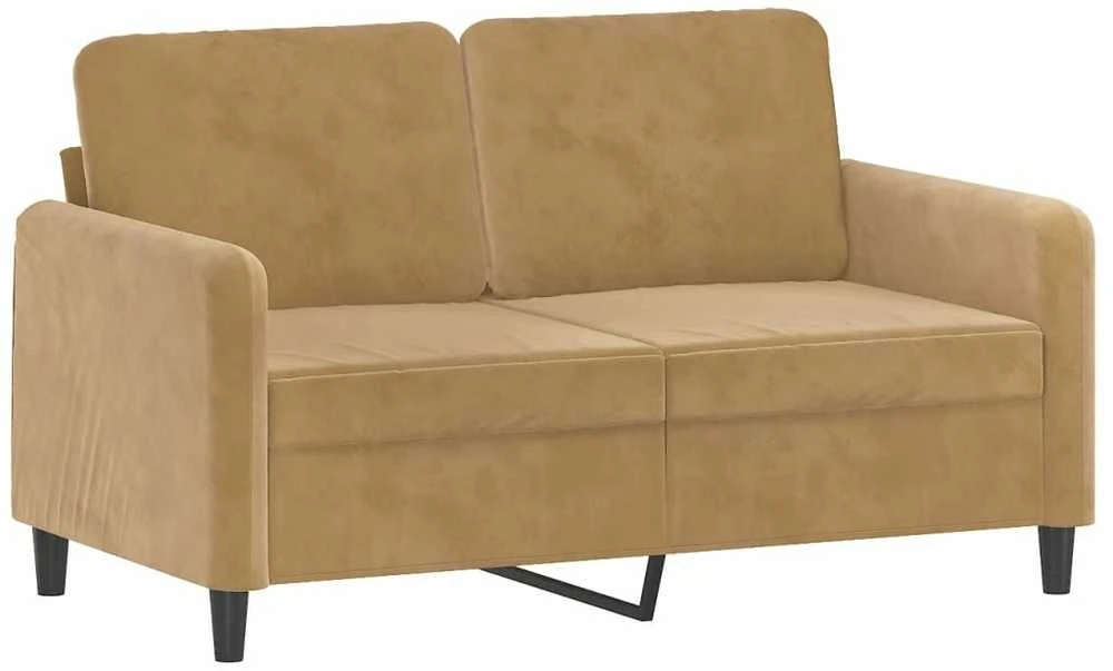 Sofa Sofos komplektas, 3 dalių, rudos spalvos, aksomas