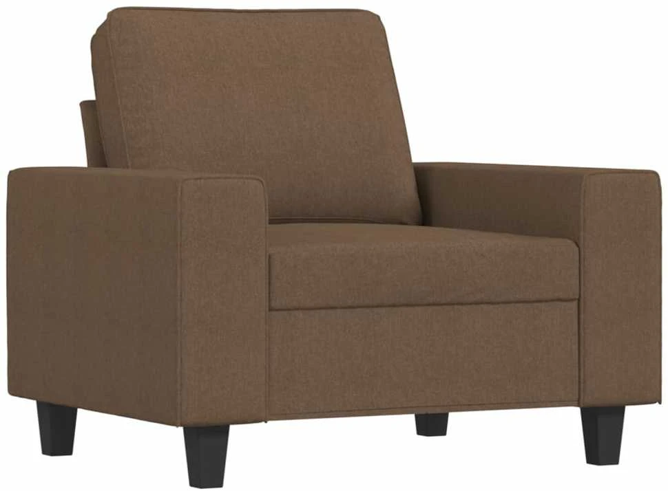Sofa Sofos komplektas, 3 dalių, rudos spalvos, audinys