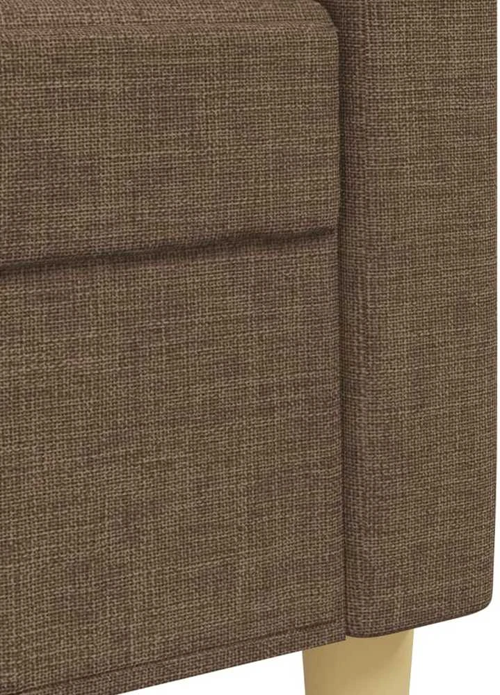 Sofa Sofos komplektas, 3 dalių, rudos spalvos, audinys