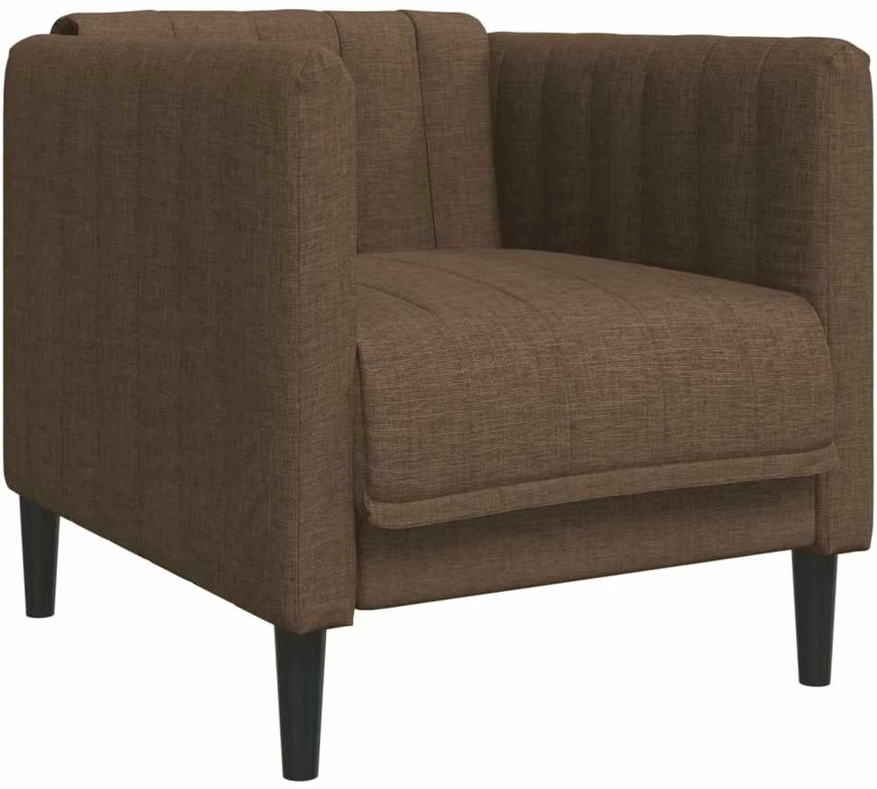 Sofa Sofos komplektas, 3 dalių, rudos spalvos, audinys