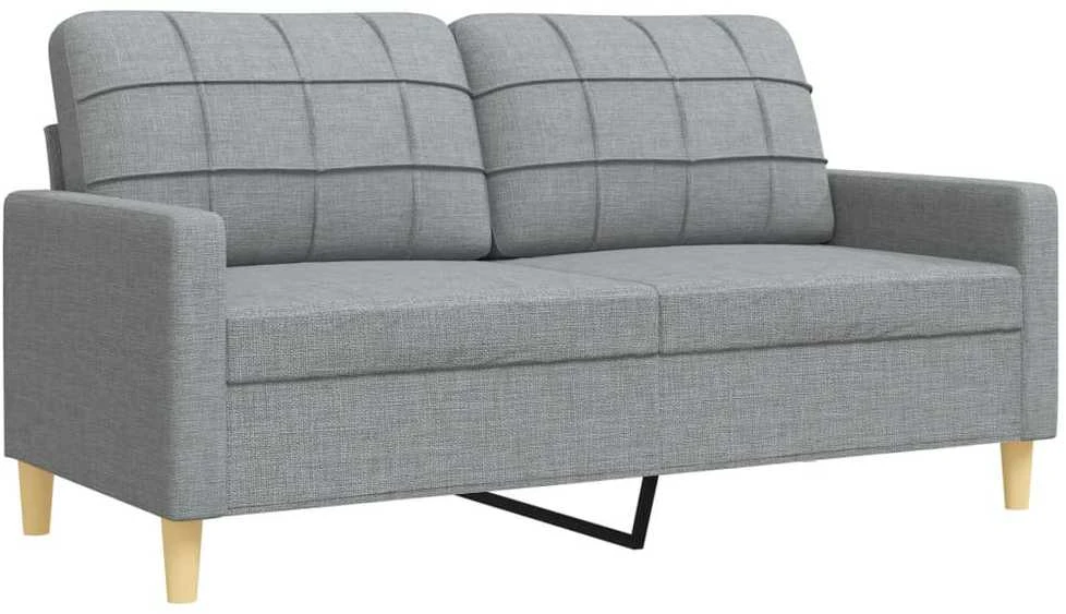 Sofa Sofos komplektas, 3 dalių, šviesiai pilkos spalvos, audinys