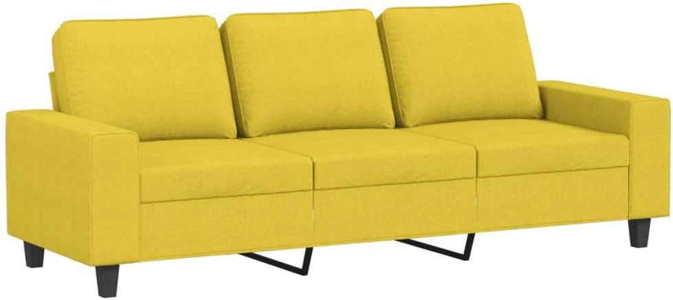 Sofa Sofos komplektas, 3 dalių, šviesiai geltonos spalvos, audinys