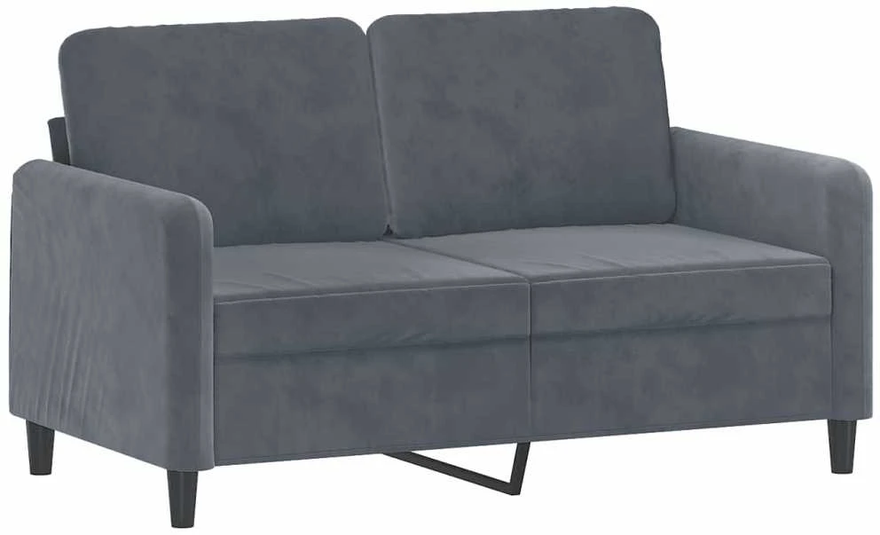 Sofa Sofos komplektas, 3 dalių, tamsiai pilkos spalvos, aksomas