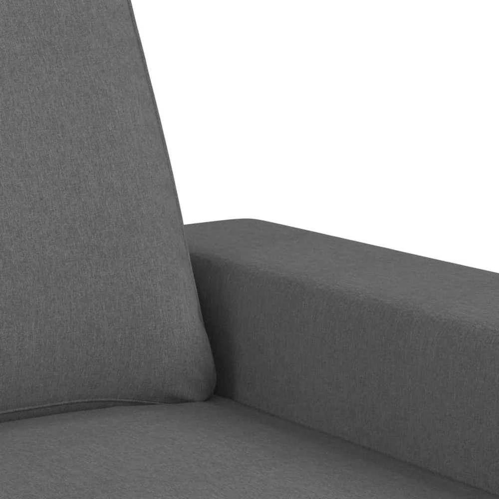 Sofa Sofos komplektas, 3 dalių, tamsiai pilkos spalvos, audinys