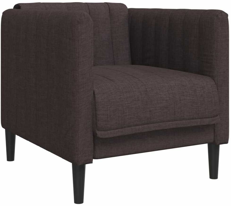 Sofa Sofos komplektas, 3 dalių, tamsiai rudos spalvos, audinys