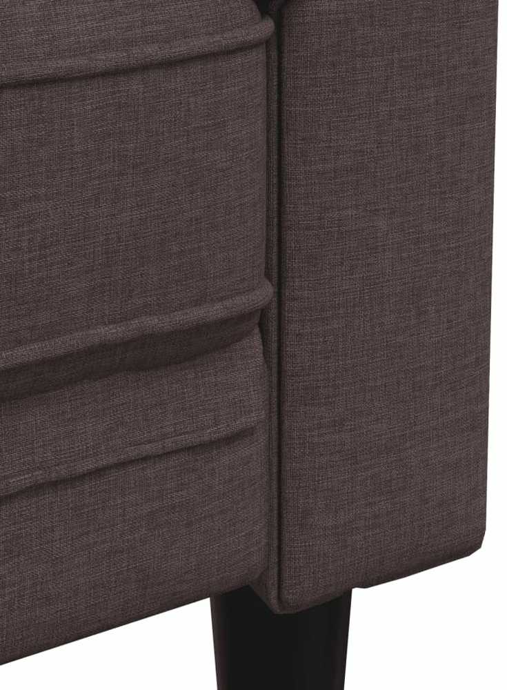 Sofa Sofos komplektas, 3 dalių, tamsiai rudos spalvos, audinys