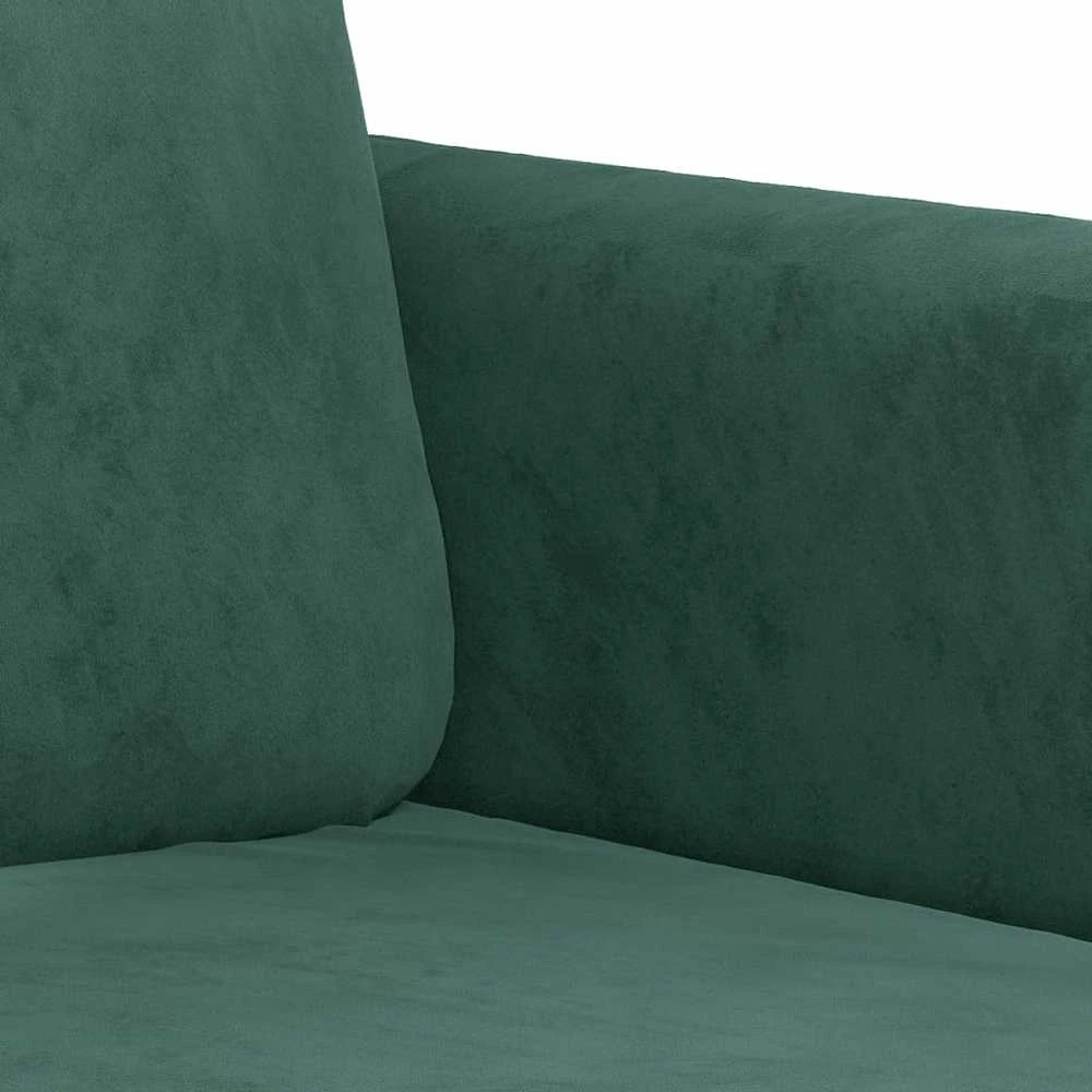 Sofa Sofos komplektas, 3 dalių, tamsiai žalios spalvos, aksomas
