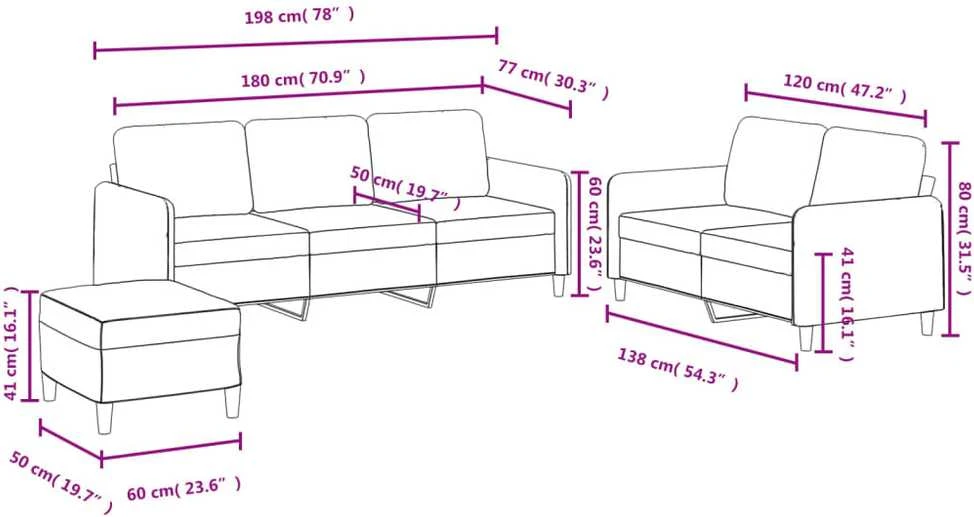 Sofa Sofos komplektas, 3 dalių, tamsiai žalios spalvos, aksomas