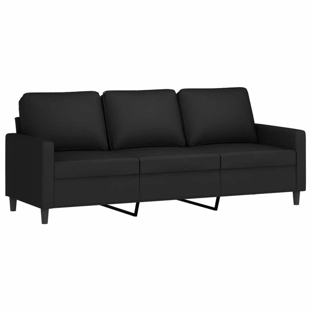 Sofa Sofos komplektas, 4 dalių, juodos spalvos, aksomas