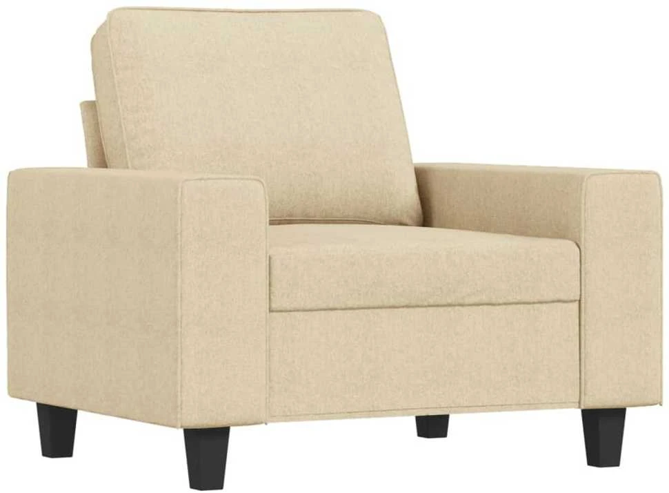Sofa Sofos komplektas, 4 dalių, kreminės spalvos, audinys