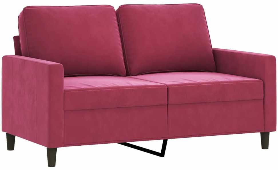 Sofa Sofos komplektas, 4 dalių, raudonojo vyno spalvos, aksomas