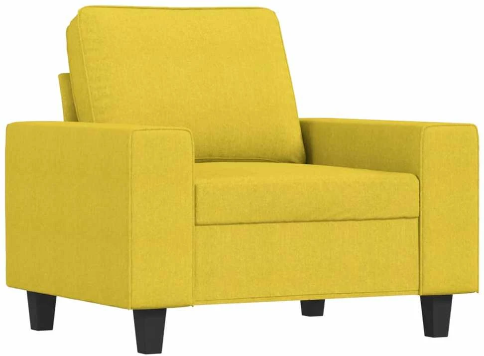 Sofa Sofos komplektas, 4 dalių, šviesiai geltonos spalvos, audinys