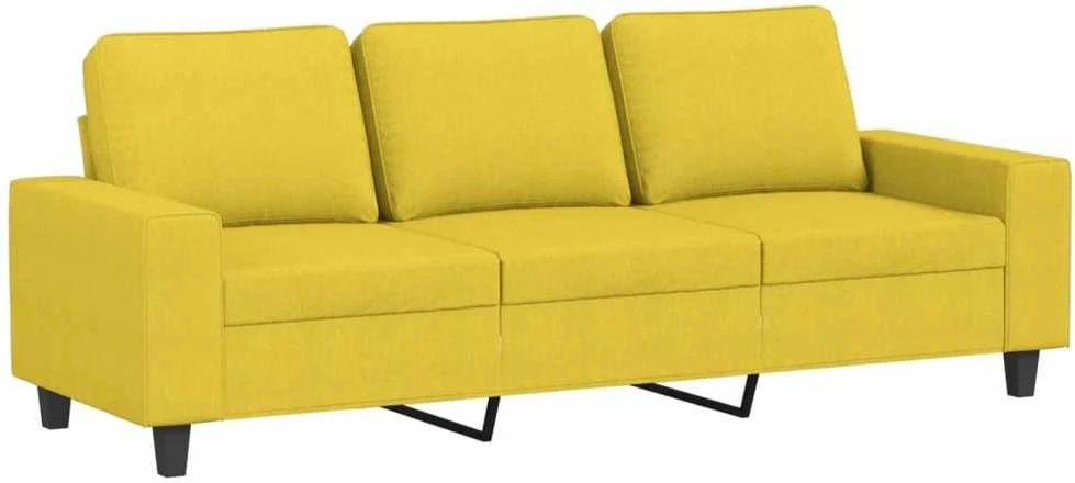 Sofa Sofos komplektas, 4 dalių, šviesiai geltonos spalvos, audinys