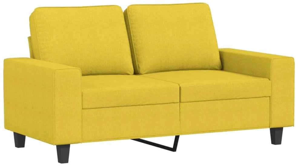 Sofa Sofos komplektas, 4 dalių, šviesiai geltonos spalvos, audinys