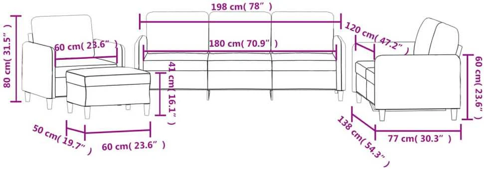 Sofa Sofos komplektas, 4 dalių, tamsiai žalios spalvos, aksomas