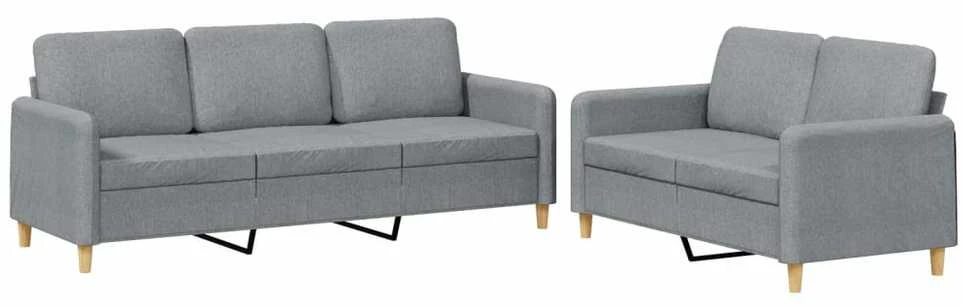 Sofa Sofos komplektas su pagalvėlėmis, 2 dalių, pilkas, audinys
