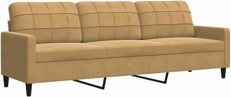 Sofa Sofos komplektas su pagalvėlėmis, 2 dalių, rudas, aksomas