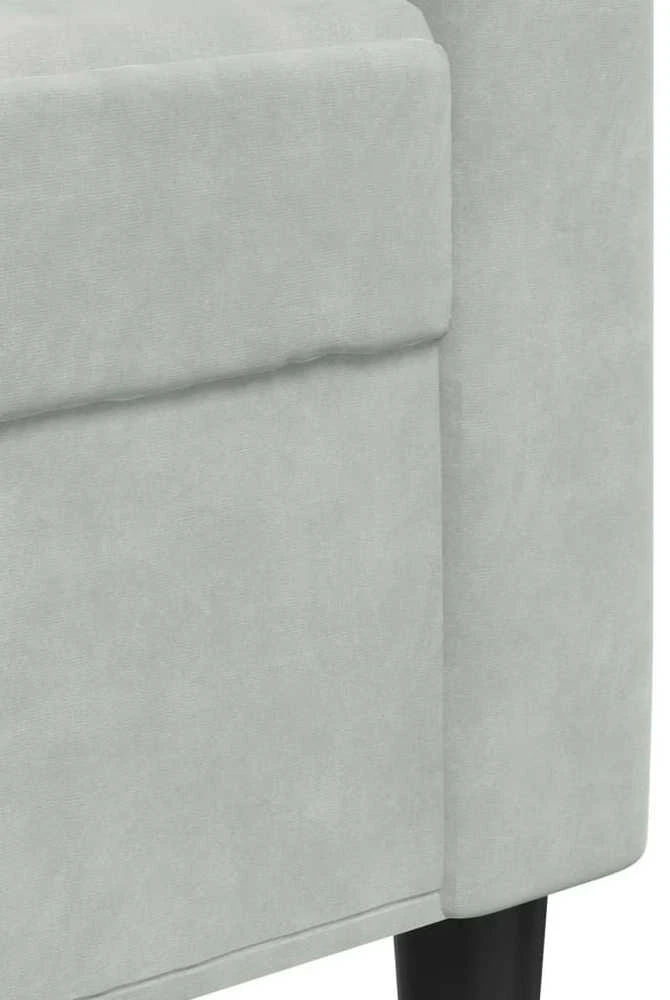 Sofa Sofos komplektas su pagalvėlėmis, 2 dalių, pilkas, aksomas