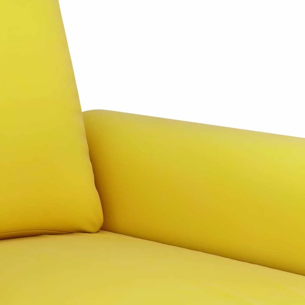 Sofa Sofos komplektas su pagalvėlėmis, 2 dalių, geltonas, aksomas