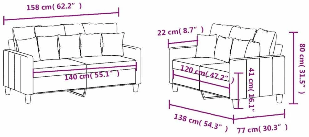 Sofa Sofos komplektas su pagalvėlėmis, 2 dalių, vyno, audinys