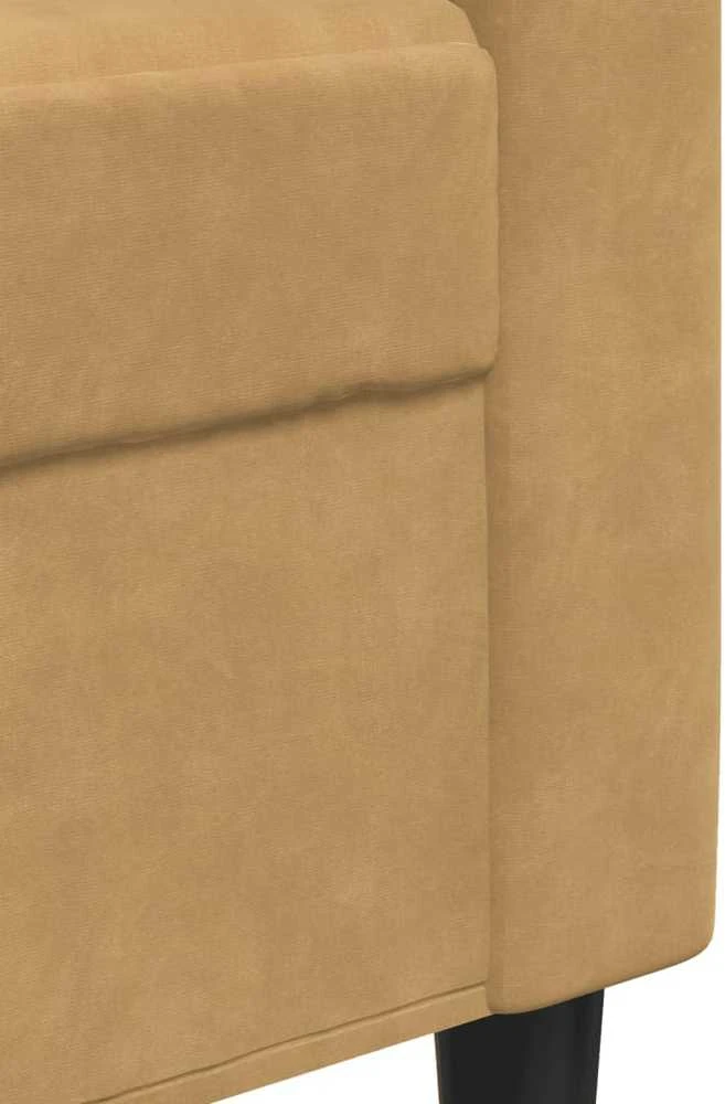 Sofa Sofos komplektas su pagalvėlėmis, 2 dalių, rudas, aksomas