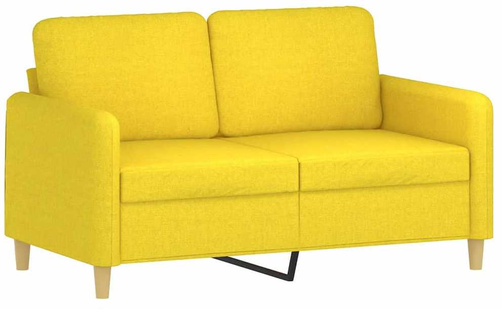 Sofa Sofos komplektas su pagalvėlėmis, 2 dalių, geltonas, audinys
