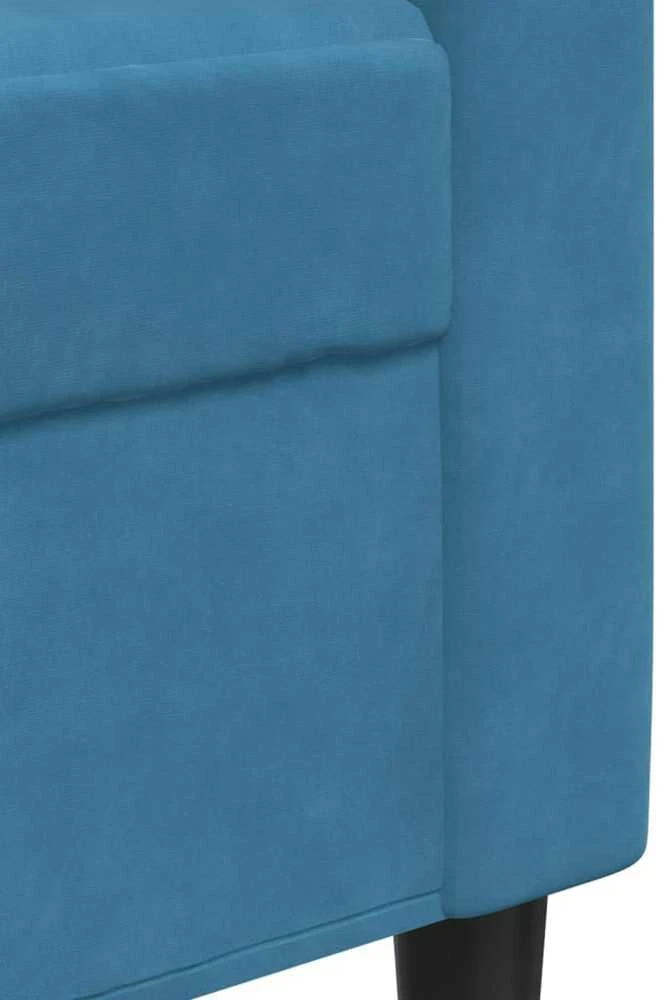 Sofa Sofos komplektas su pagalvėlėmis, 2 dalių, mėlynas, aksomas