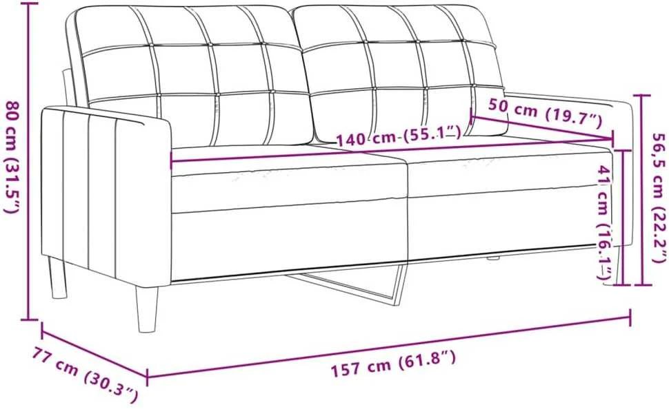 Sofa Sofos komplektas su pagalvėlėmis, 2 dalių, pilkas, aksomas