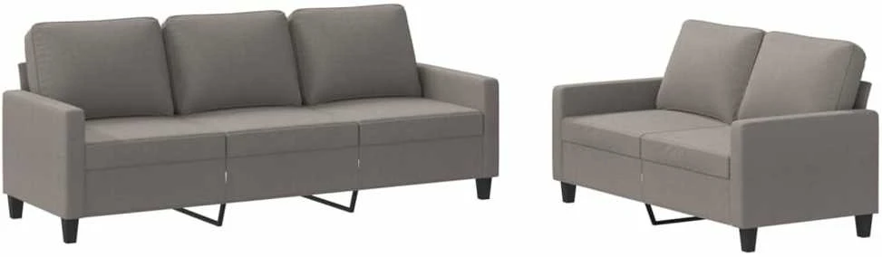 Sofa Sofos komplektas su pagalvėlėmis, 2 dalių, taupe, audinys