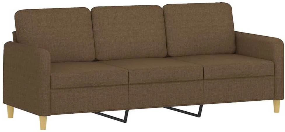 Sofa Sofos komplektas su pagalvėlėmis, 2 dalių, rudas, audinys