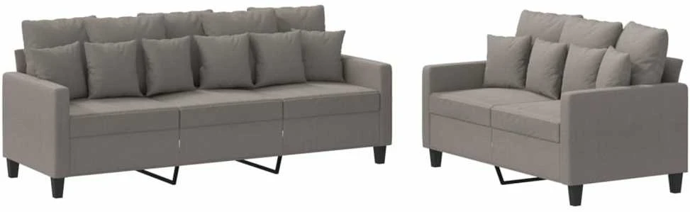 Sofa Sofos komplektas su pagalvėlėmis, 2 dalių, taupe, audinys