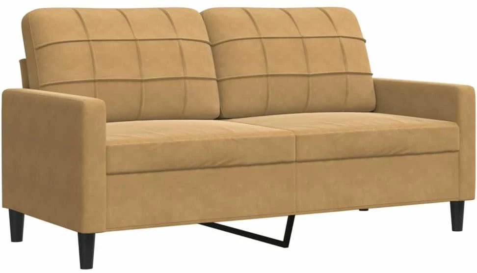 Sofa Sofos komplektas su pagalvėlėmis, 2 dalių, rudas, aksomas