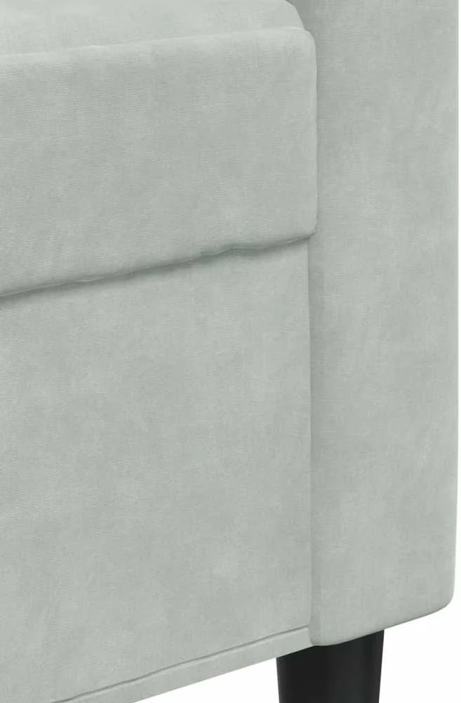 Sofa Sofos komplektas su pagalvėlėmis, 2 dalių, pilkas, aksomas