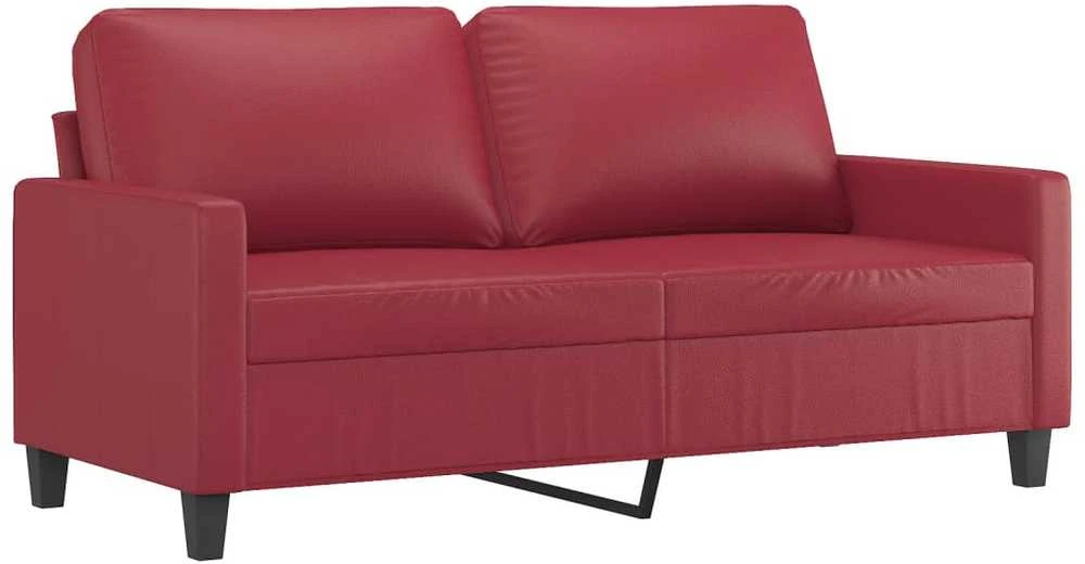 Sofa Sofos komplektas su pagalvėlėmis, 2 dalių, vyno, dirbtinė oda