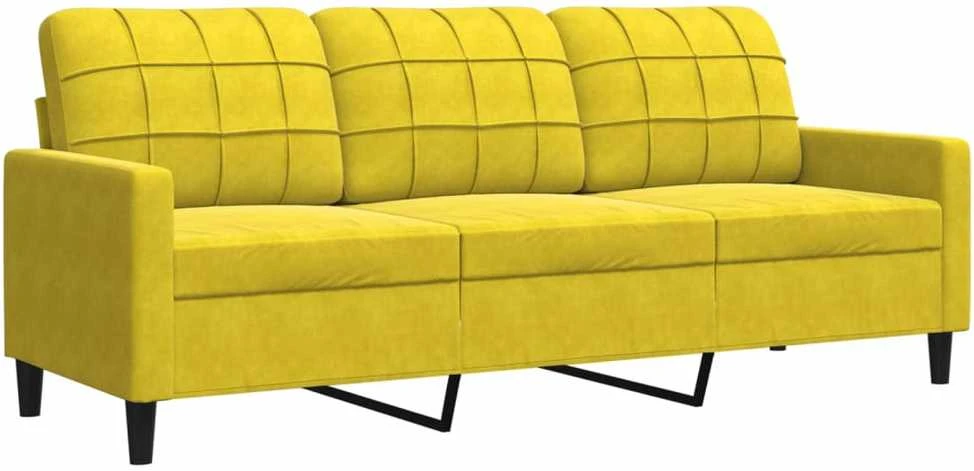 Sofa Sofos komplektas su pagalvėlėmis, 2 dalių, geltonas, aksomas