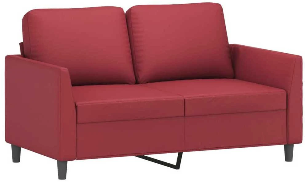 Sofa Sofos komplektas su pagalvėlėmis, 2 dalių, vyno, dirbtinė oda