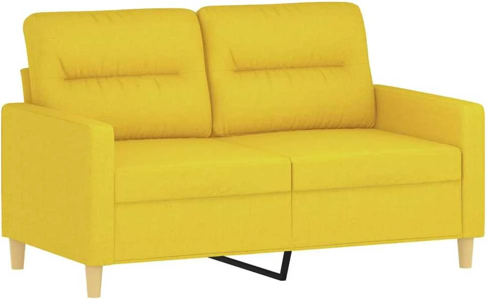 Sofa Sofos komplektas su pagalvėlėmis, 2 dalių, geltonas, audinys