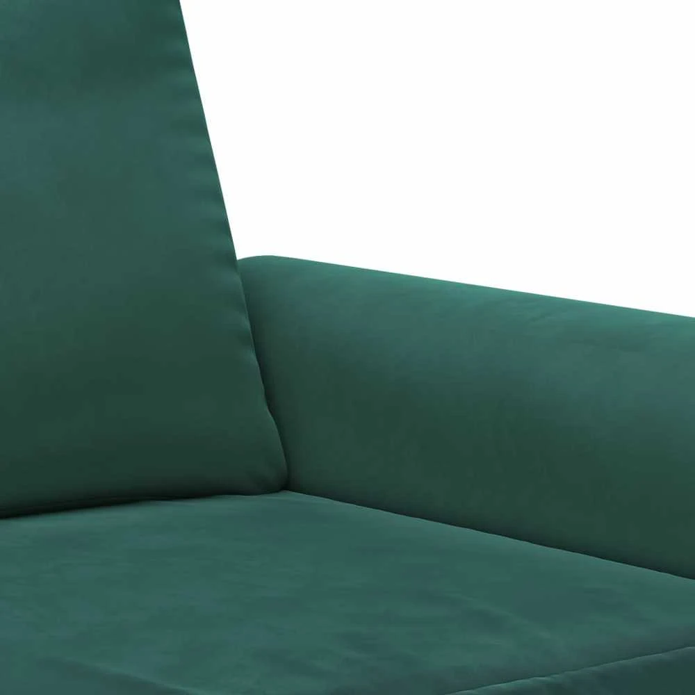 Sofa Sofos komplektas su pagalvėlėmis, 2 dalių, žalias, aksomas