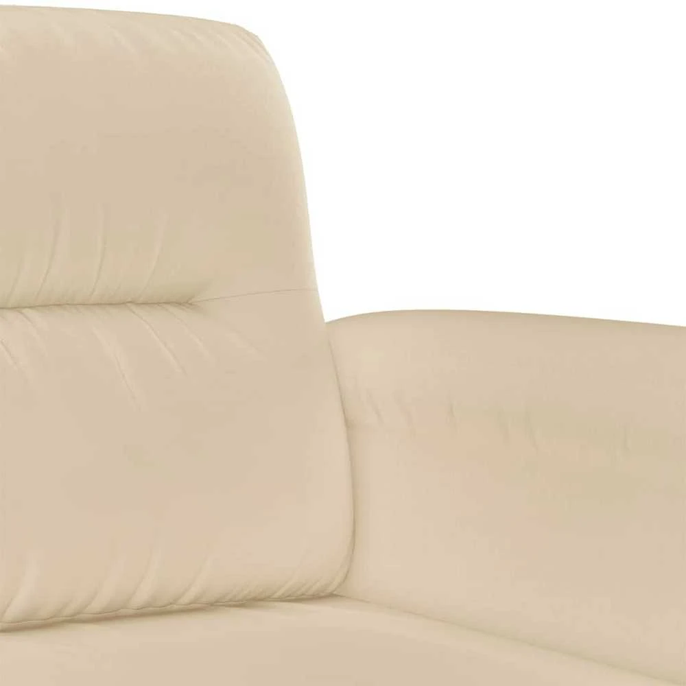 Sofa Sofos komplektas su pagalvėlėmis, 2 dalių, kreminis, audinys
