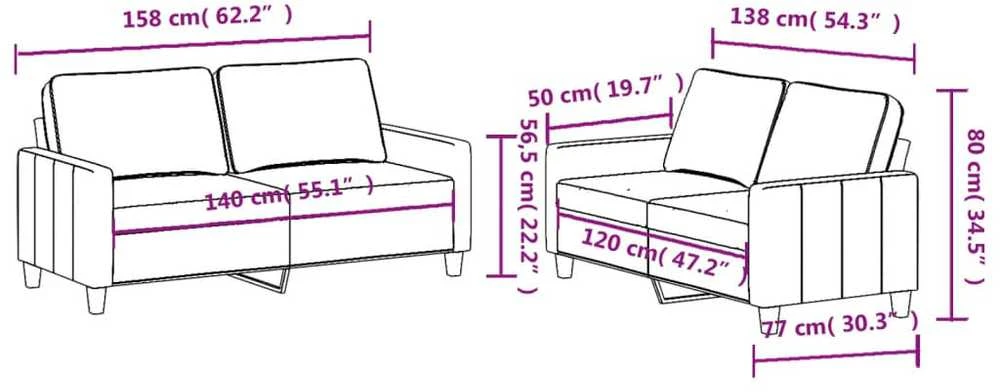 Sofa Sofos komplektas su pagalvėlėmis, 2 dalių, geltonas, audinys