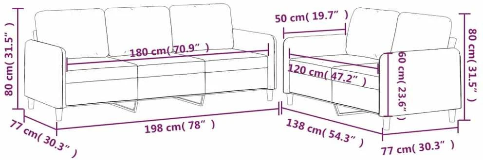 Sofa Sofos komplektas su pagalvėlėmis, 2 dalių, pilkas, audinys