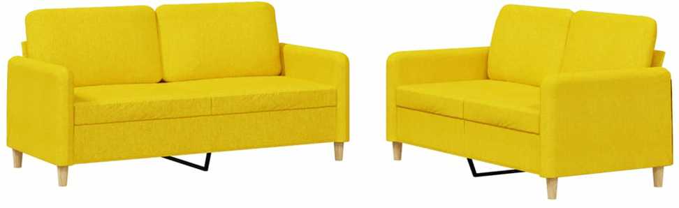 Sofa Sofos komplektas su pagalvėlėmis, 2 dalių, geltonas, audinys