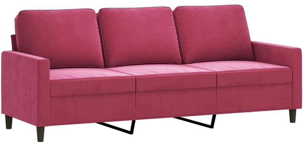Sofa Sofos komplektas su pagalvėlėmis, 2 dalių, vyno, aksomas